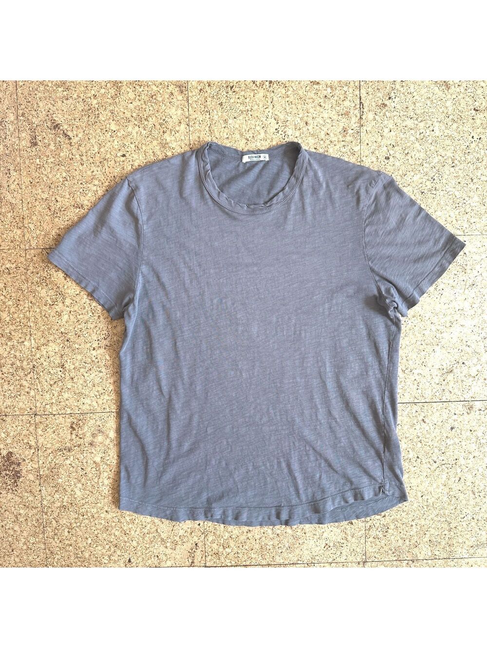 Buck Mason Slub Curved Hem T-Shirt Medium Gray Cotton BM11001.102 US Pinholes